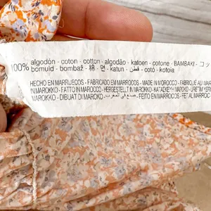 Zara Floral Ditsy Orange Lilac Smocked Sleeveless Minidress, EUC, Size Medium thumbnail 8