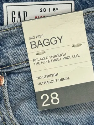 GAP Baggy Mid Rise Jeans Women’s 28/6 Regular Light Wash Wide Leg NWT $79.95 thumbnail 10