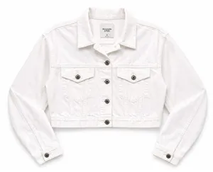 Abercrombie & Fitch White Denim Jacket thumbnail 1