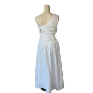NWT Abercrombie & Fitch Fiore One Shoulder Maxi Dress Cutout High Slit M thumbnail 9