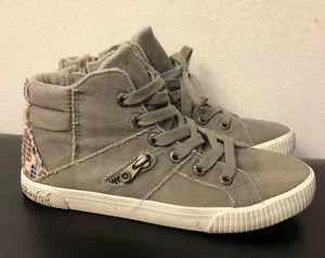 Blowfish Womens size 8 Malibu Hi Top Sneakers Gray Zip Boho Shoes Boho thumbnail 3