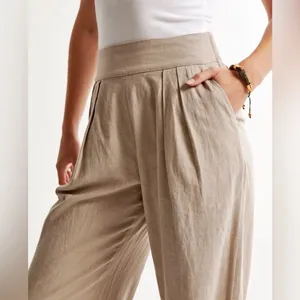 Abercrombie & Fitch Sloane Linen-Blend Tailored Wide Leg Pants thumbnail 4