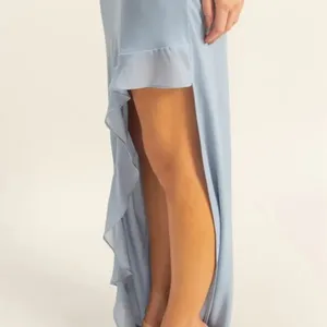 ✨NWT HYFVE Chiffon Ruffle Trim‎ Midi Dress thumbnail 4