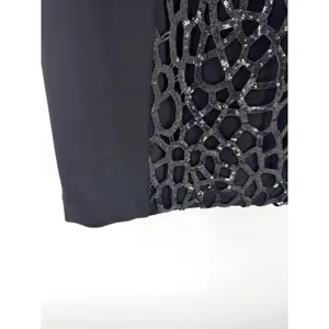 Joseph Ribkoff Black Sequin Mesh Overlay Sheath Dress‎ Womens 10 Sleeveless thumbnail 3
