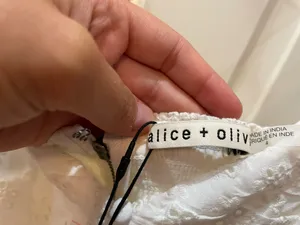Alice + Olivia Dress Mini Sleeveless white lace sundress size 4 thumbnail 7
