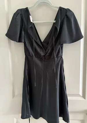 Showpo Satin Black Dress Tie thumbnail 4