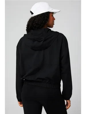 Fabletics One Black Full Zip Hooded Activewear Windbreaker Jacket Women’s Medium thumbnail 2