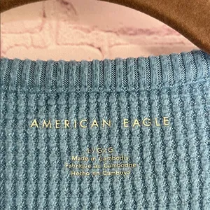 American Eagle Outfitters Blue Textured Lightweight Sweater Woman's Size‎ Large thumbnail 2