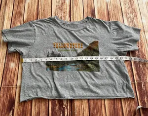 Flow Women’s Short Sleeve Crew Neck Crop Top Gray Size Large thumbnail 5