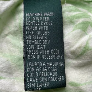 Ralph Lauren Petite Medium 100% cotton green & white long sleeve roll tab blouse thumbnail 5