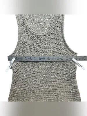 Aerie Gray Open Knit Sweater Tank Top Size XL Sleeveless Scoop Neck thumbnail 8
