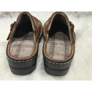 Eastland Mae 10M Brown Leather Clogs Mule Chunky Buckle Cottagecore Comfort Shoe thumbnail 7