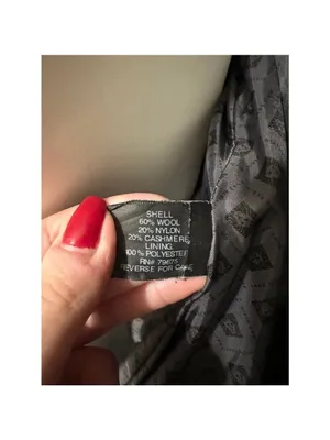 Anne Klein Gray Black Wool Blend Pea Coat Petite 8 thumbnail 5