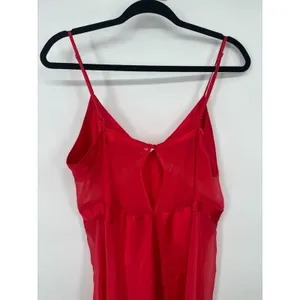 Vintage Y2K Victorias Secret Red Satin Mesh Babydoll Nightie‎ Gown Sexy Large thumbnail 4
