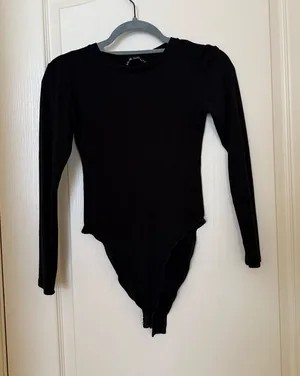 Zara Black Long-Sleeve Bodysuit thumbnail 1