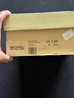 Michael Kors Lena Flex Mid Embossed Metallic Leather Sandals – Like New! thumbnail 11