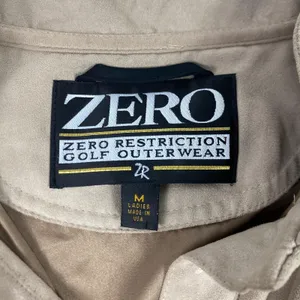 Zero Restriction Vest Womens Medium Tan Golf Made USA Morgan Stanley Snap Neck‎ thumbnail 4