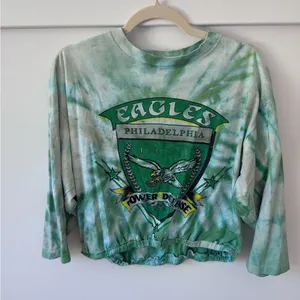 Philadelphia Eagles Reworked Tie Dye Long Sleeved Top Size Medium Vintage thumbnail 1