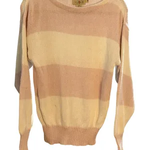 J. Crew Cream & Pink Crew Neck Sweater Sz S Vintage‎ thumbnail 3