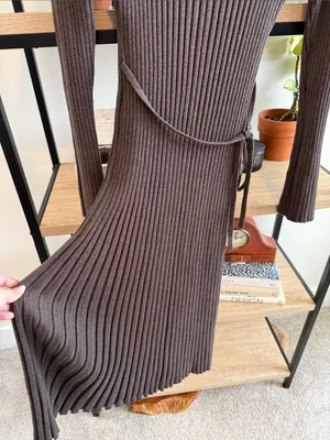 Quince Cotton Cashmere Ribbed Long Sleeve Crew Midi Dress, XL thumbnail 7