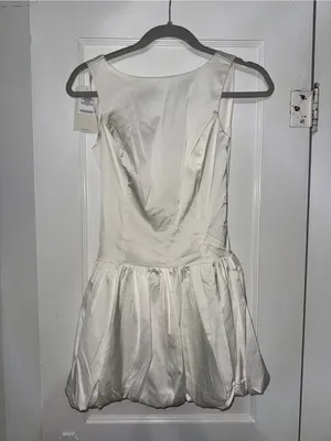 Abercrombie White Sleeveless Open-Back Mini Dress thumbnail 3