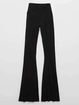 Aerie Offline Real Me High Waisted Crossover Super Flare Legging Black thumbnail 5