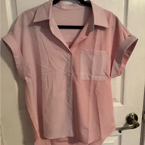 Pink Short Sleeve Button thumbnail 4