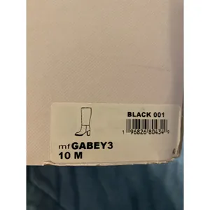 Marc Fisher Gabey Black Leather Knee High Boots Size 10M Block Heel Zip-Up New thumbnail 7