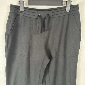 Quince Supersoft Fleece Joggers Womens Size Small Black Pants Lounge Athleisure thumbnail 2