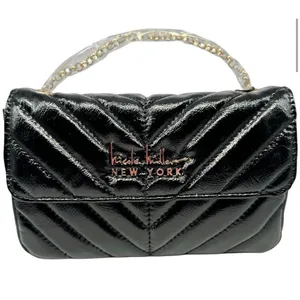 Nicole Miller New York Black Quilted Chain Strap Crossbody Bag Purse NWT thumbnail 3