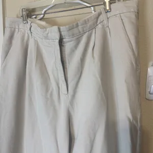 Abercrombie & Fitch Ivory Wide Leg Pants‎ Jeans 16L/33 Long Tall Baggy high rise thumbnail 2