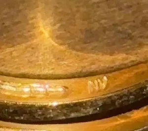 Vintage NV Signed Paved Crystal Band Ring Gold thumbnail 5