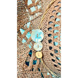 Pugs Western Cowgirl Boho Southern Rodeo Brown weaved hat thumbnail 2