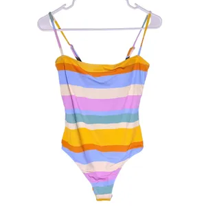 NWT Roxy Go My Way Bandeau One Piece Swimsuit Colorblock Stripe Large‎ thumbnail 5