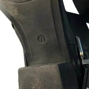 Breckelles belted boots black moto biker 7.5 comfort low heel‎ edgy comfort thumbnail 6