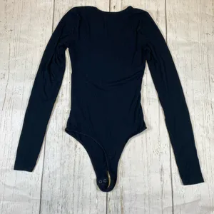 Hollister Ribbed Crew Neck Long Sleeve Thong Bodysuit thumbnail 6