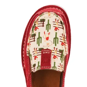 Ariat Cruiser Roper Suede Slip On Canvas Shoes Desert Cactus Cowgirl Print 6 NEW thumbnail 2