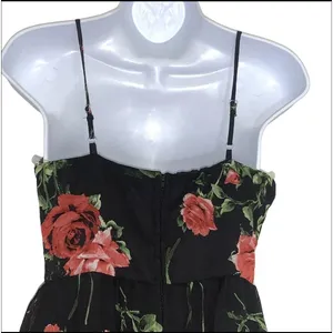 Crystal Doll Dress Juniors 1 Black Floral Chiffon Maxi Sundress Layered Summer thumbnail 5