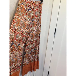 FARM Rio Amie Floral Wide-Leg Knit Pants Multicolor Anthropologie XS thumbnail 6