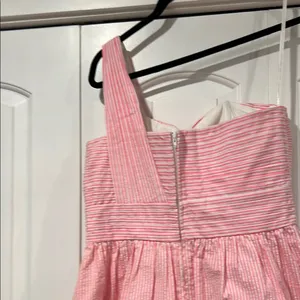 Lilly Pulitzer Addison‎ one shoulder Pink seersucker Sundress 12 thumbnail 6