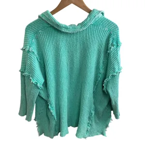 Easel Los Angeles‎ Ribbed Collared Neck Pullover Top Mint Green Size M thumbnail 3