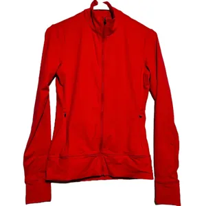 Lole Essential Up Jacket Full Zip Long Sleeve Mock Neck Zipper Pocket Red XS thumbnail 2
