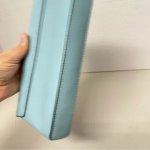 Kate Spade Mint Green Leather Square Clutch Handbag Purse Silver Hardware thumbnail 10