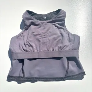 Lululemon Invigorate Training Crop Tank Top in dark denim wash print 6 thumbnail 6