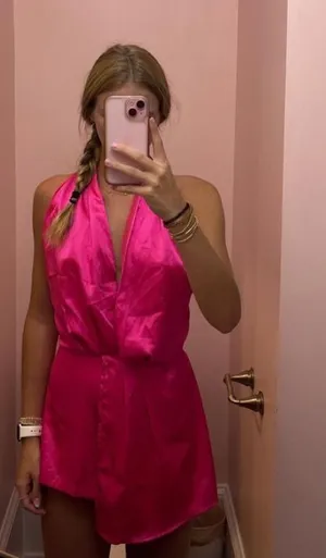 Boutique pink satin halter romper/dress thumbnail 1