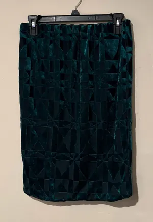 Lily White Velvet Pencil Skirt | Size: Medium thumbnail 1