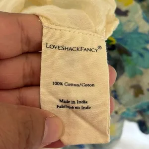 Love Shack Fancy 100% Cotton Blue Yellow Audette Floral Mini Dress Size Small thumbnail 5