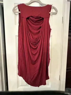 Saks 5th Avenue Burgundy Cowl Neck Sleeveless Tunic thumbnail 3