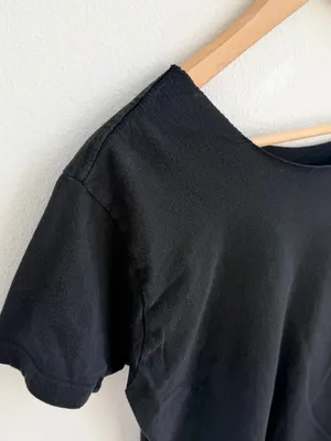 Nirvana Smiley Face Band Tee Black Off-the-Shoulder T-Shirt thumbnail 5