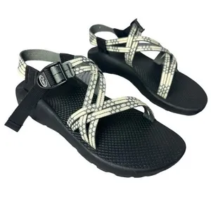 Chacos sandals double strap design. Yellow & gray honeycomb pattern. thumbnail 1